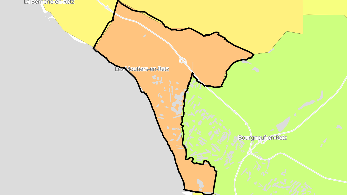 Carte des prix de l'immobilier Les Moutiers-en-Retz