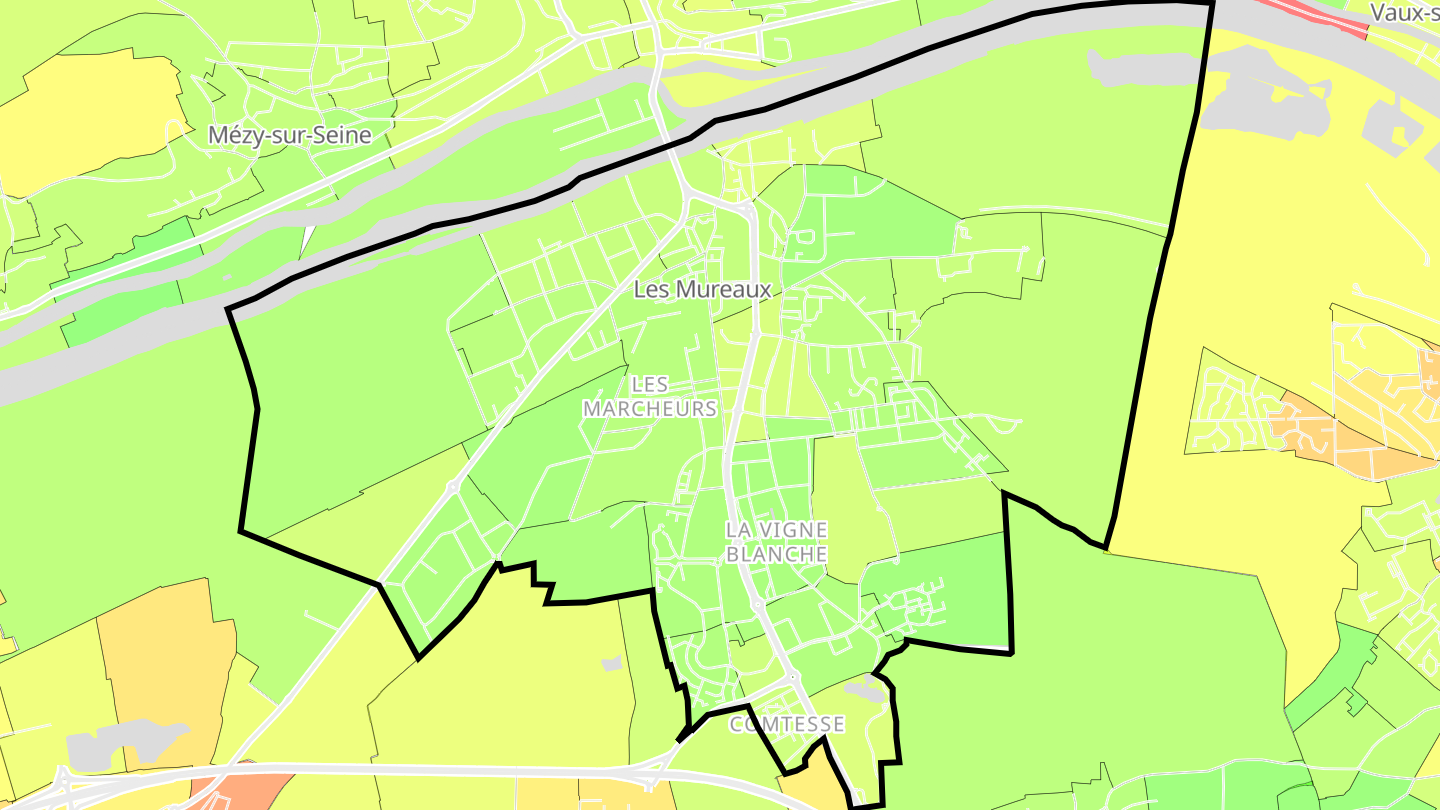 Carte des prix de l'immobilier Les Mureaux