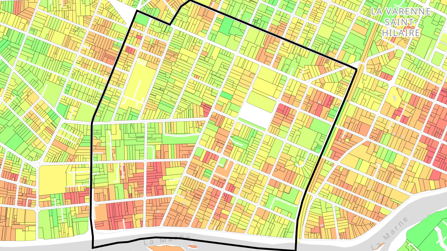 Carte des prix de l'immobilier Les Mûriers