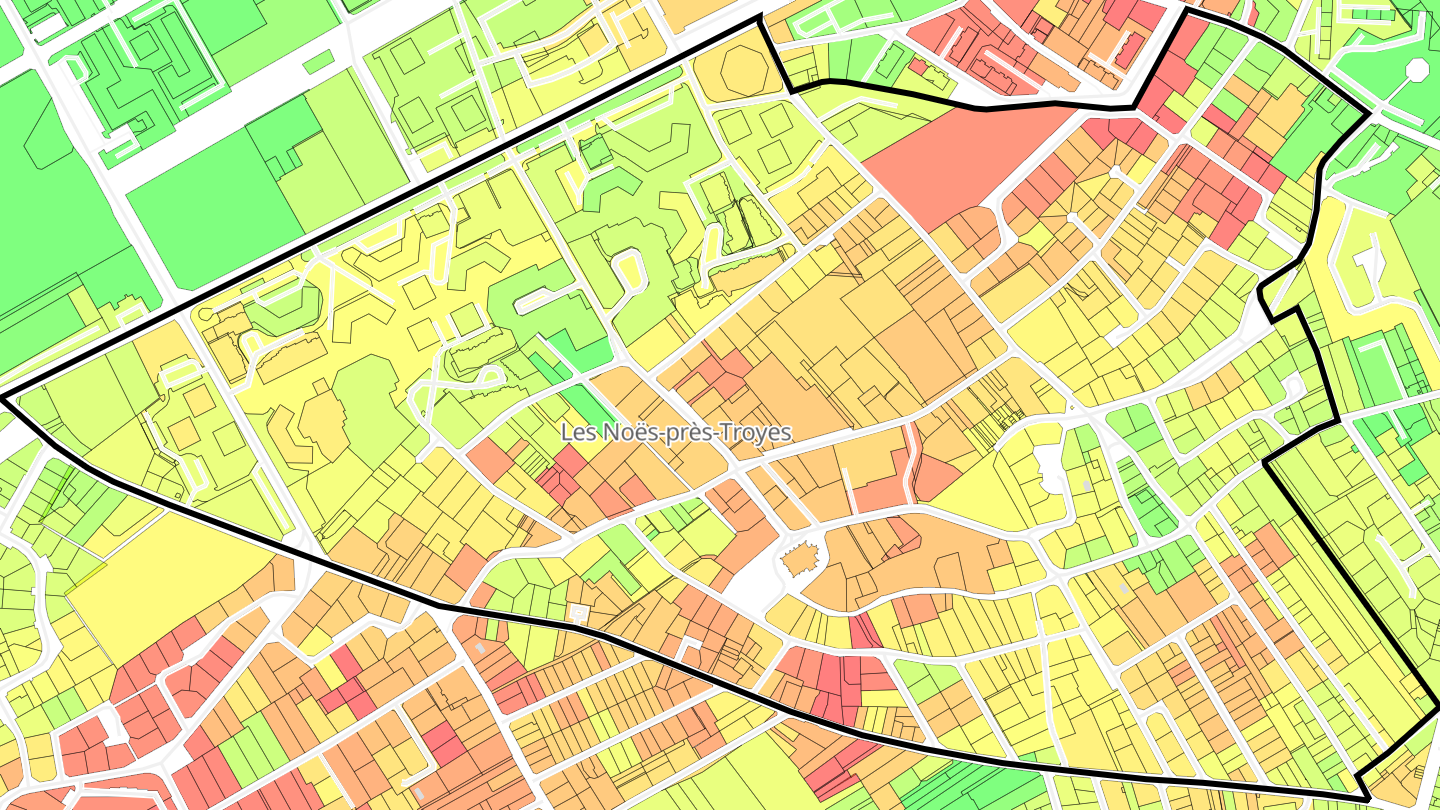 Carte des prix de l'immobilier Les Noës-près-Troyes