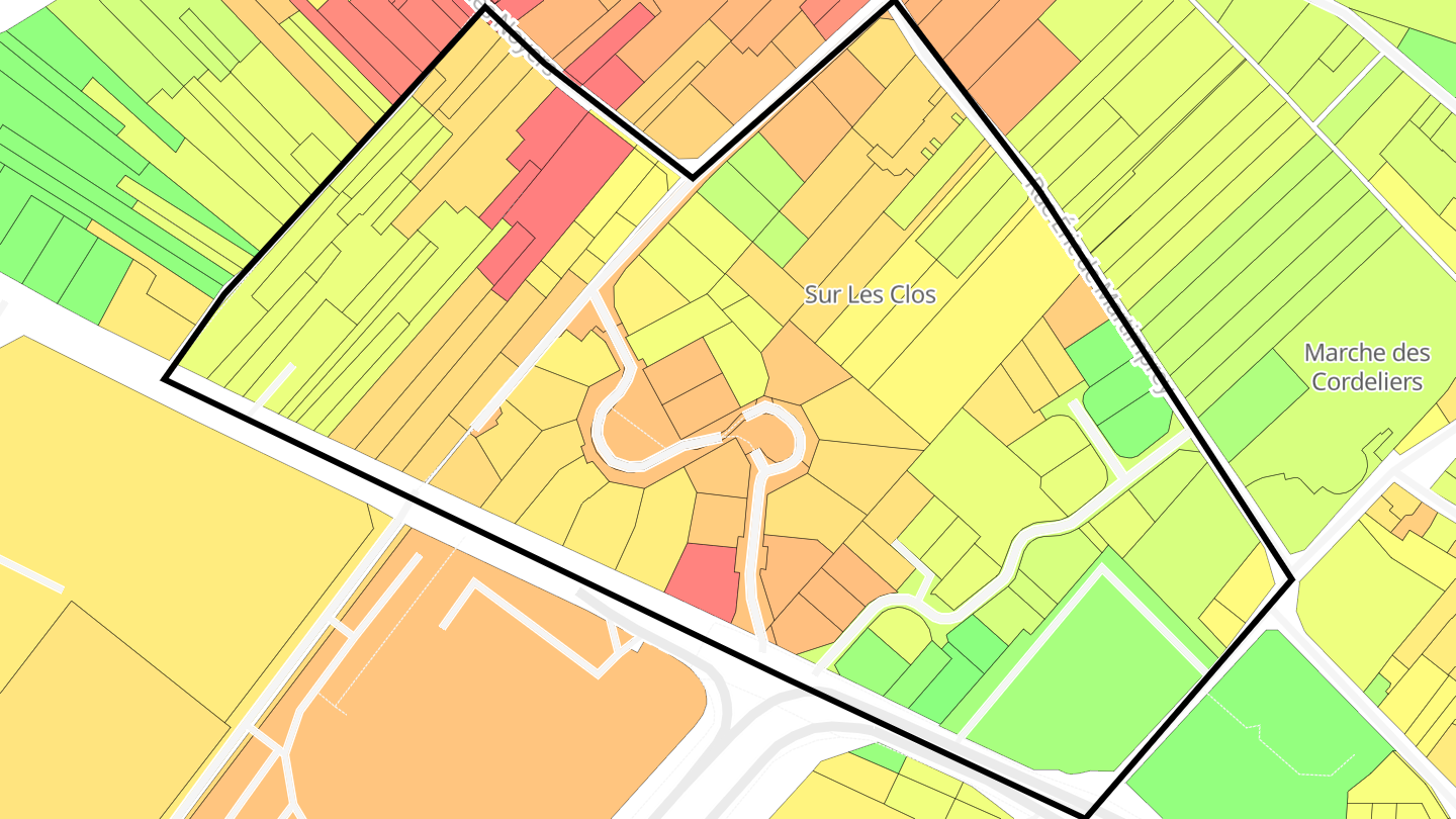 Carte des prix de l'immobilier Les Noyers