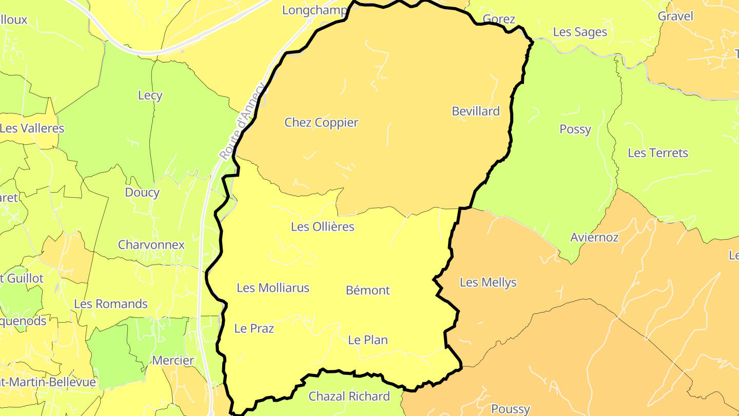Carte des prix de l'immobilier Les Ollières