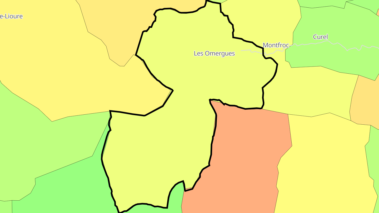 Carte des prix de l'immobilier Les Omergues