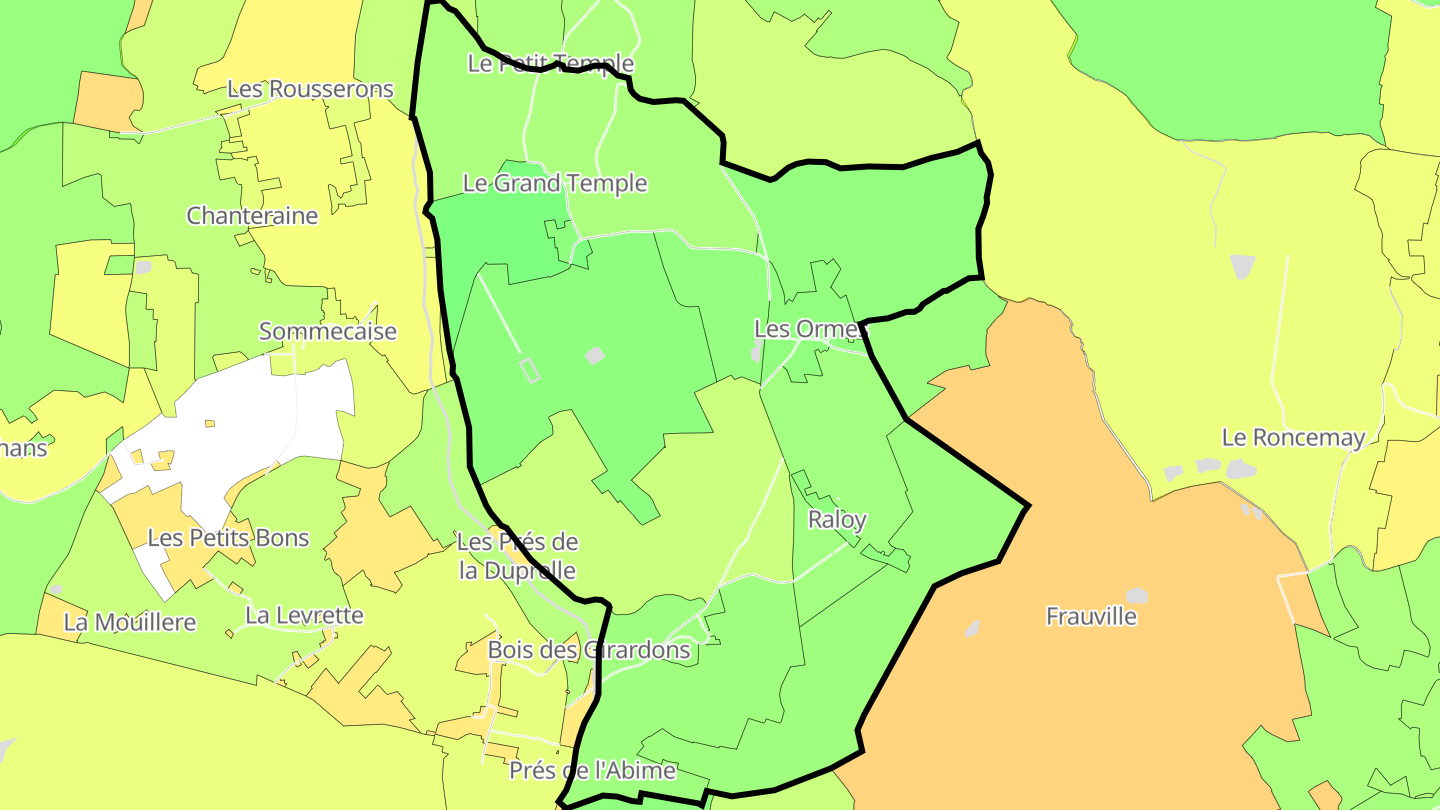 Carte des prix de l'immobilier Les Ormes