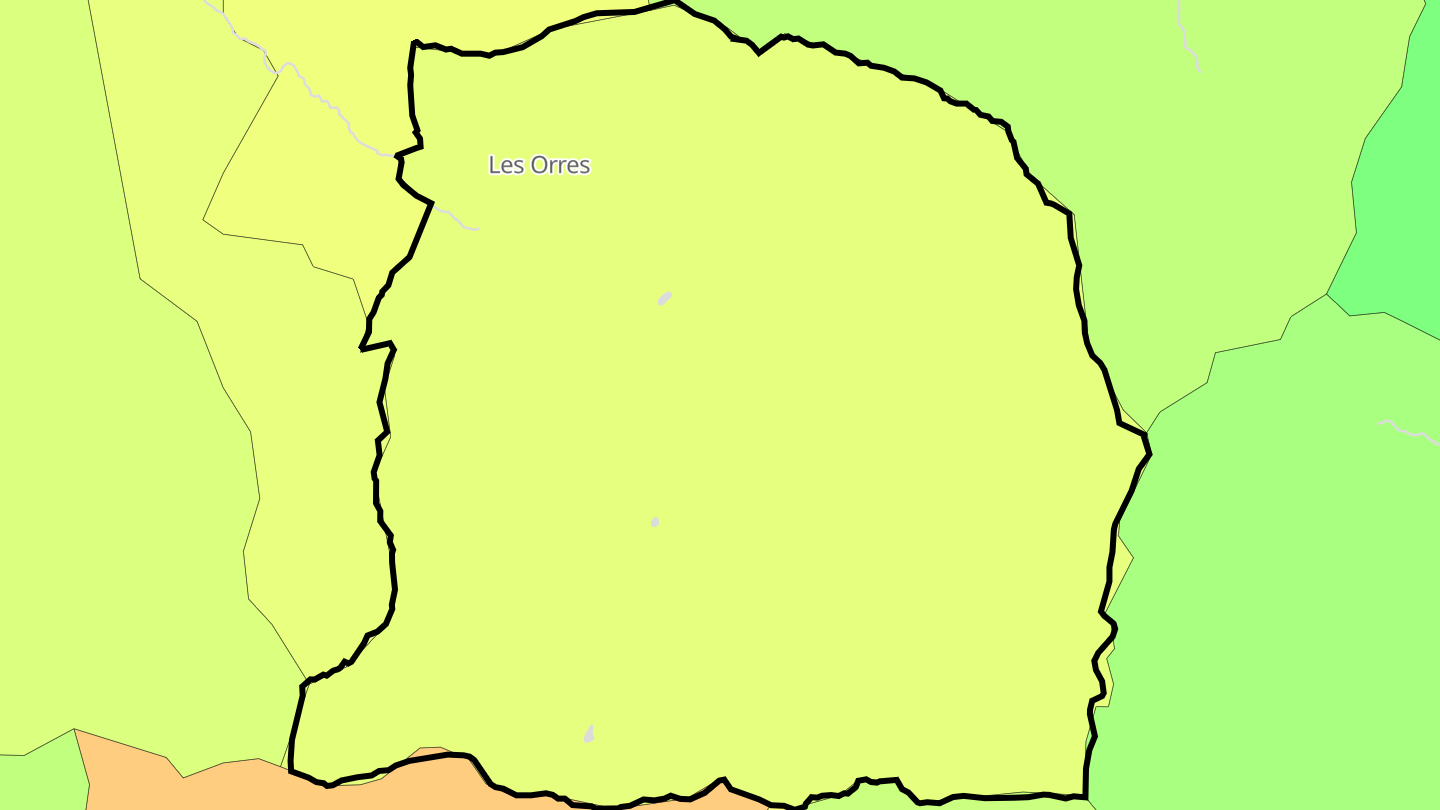 Carte des prix de l'immobilier Les Orres