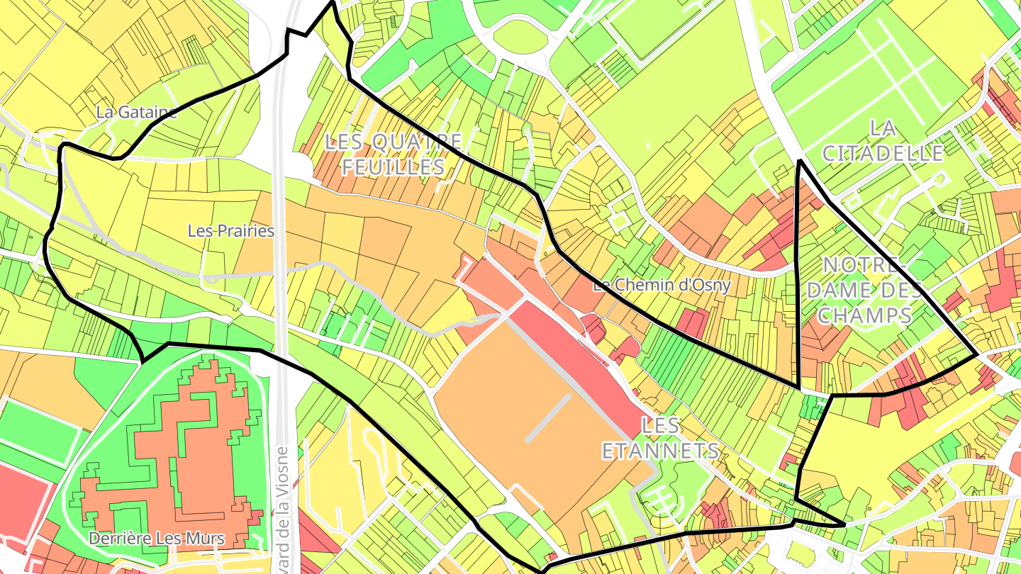 Carte des prix de l'immobilier Les Pâtis