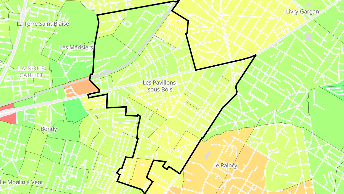 Carte des prix de l'immobilier Les Pavillons-sous-Bois