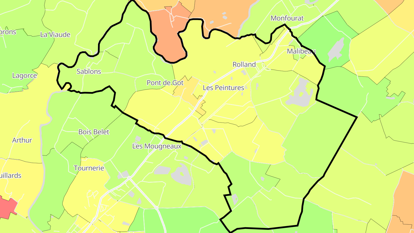 Carte des prix de l'immobilier Les Peintures