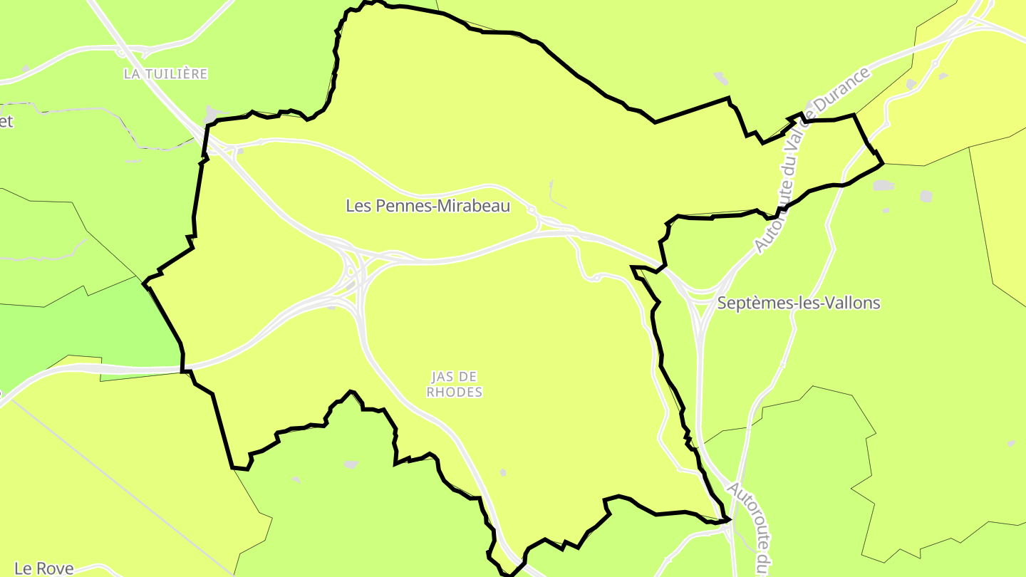 Carte des prix de l'immobilier Les Pennes-Mirabeau
