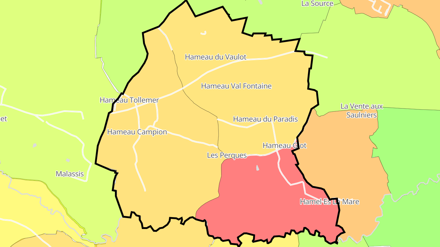 Carte des prix de l'immobilier Les Perques