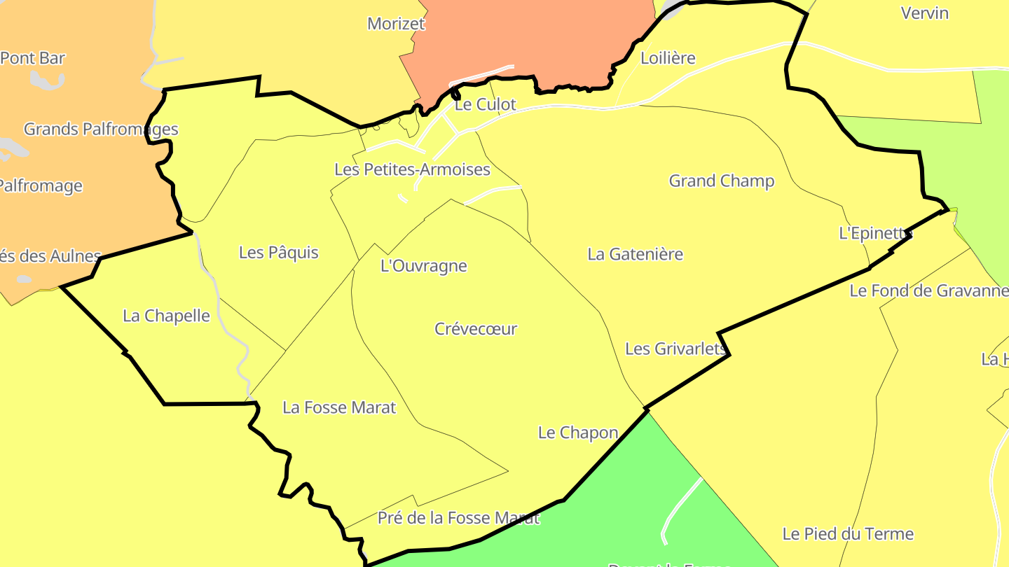 Carte des prix de l'immobilier Les Petites-Armoises