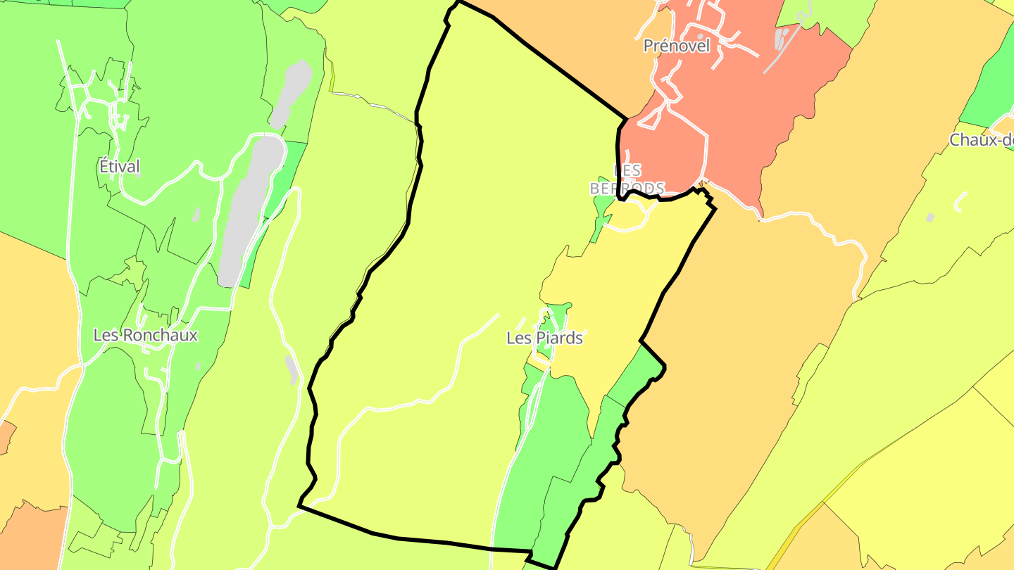 Carte des prix de l'immobilier Les Piards