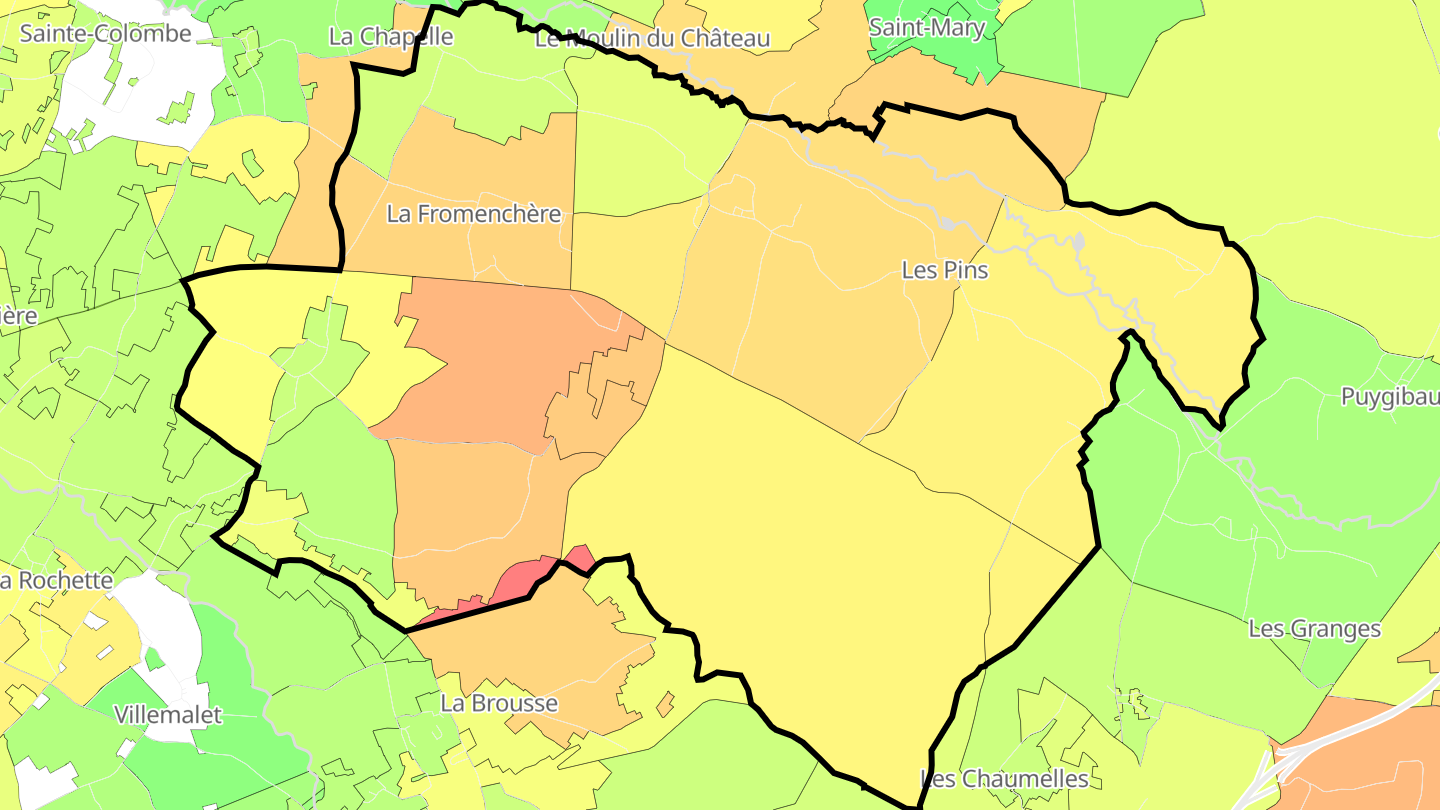 Carte des prix de l'immobilier Les Pins