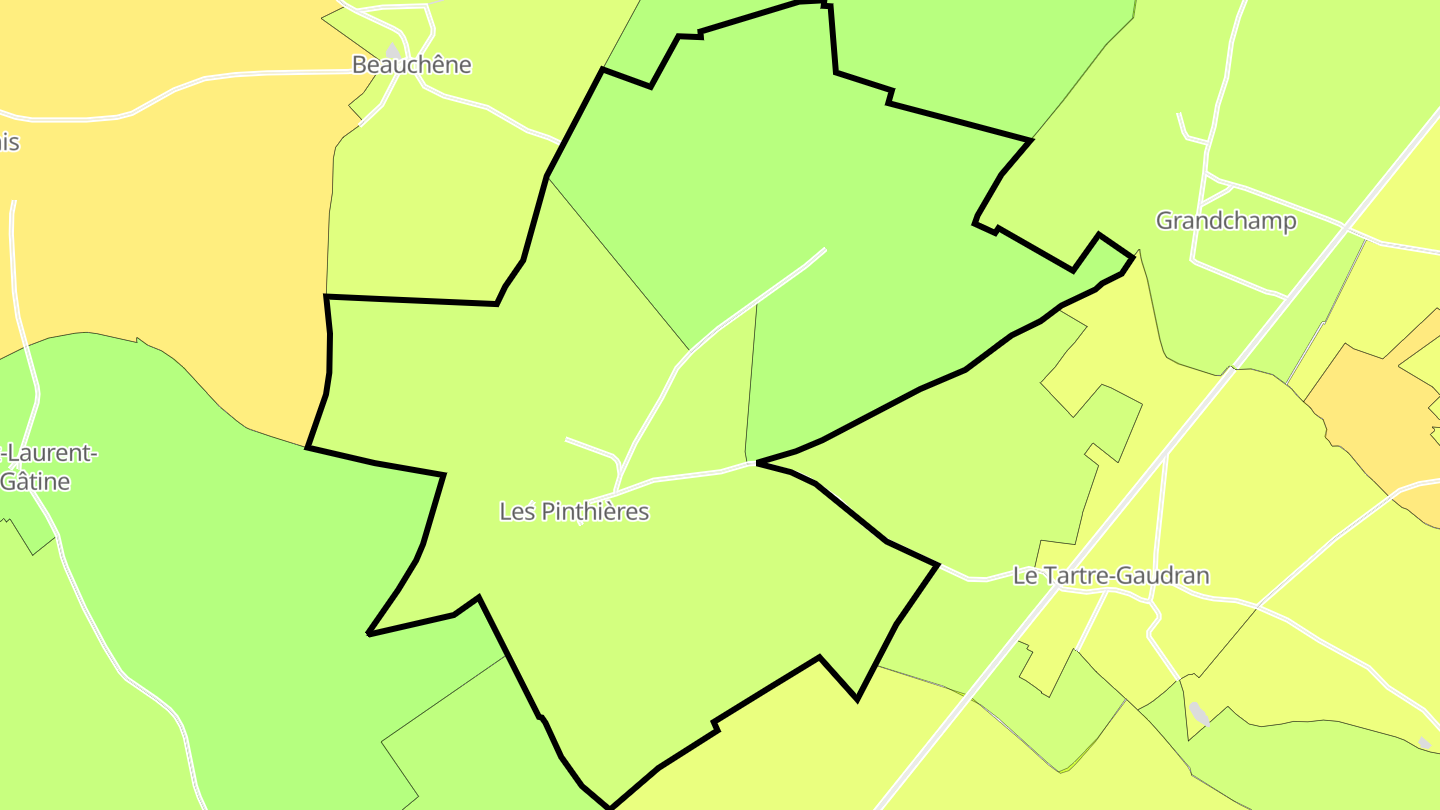 Carte des prix de l'immobilier Les Pinthières
