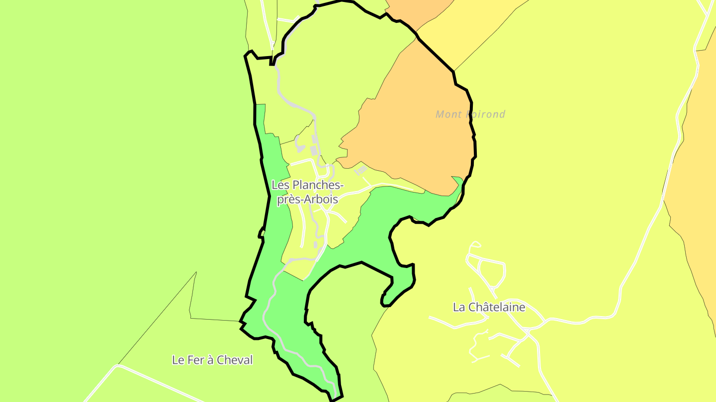 Carte des prix de l'immobilier Les Planches-près-Arbois