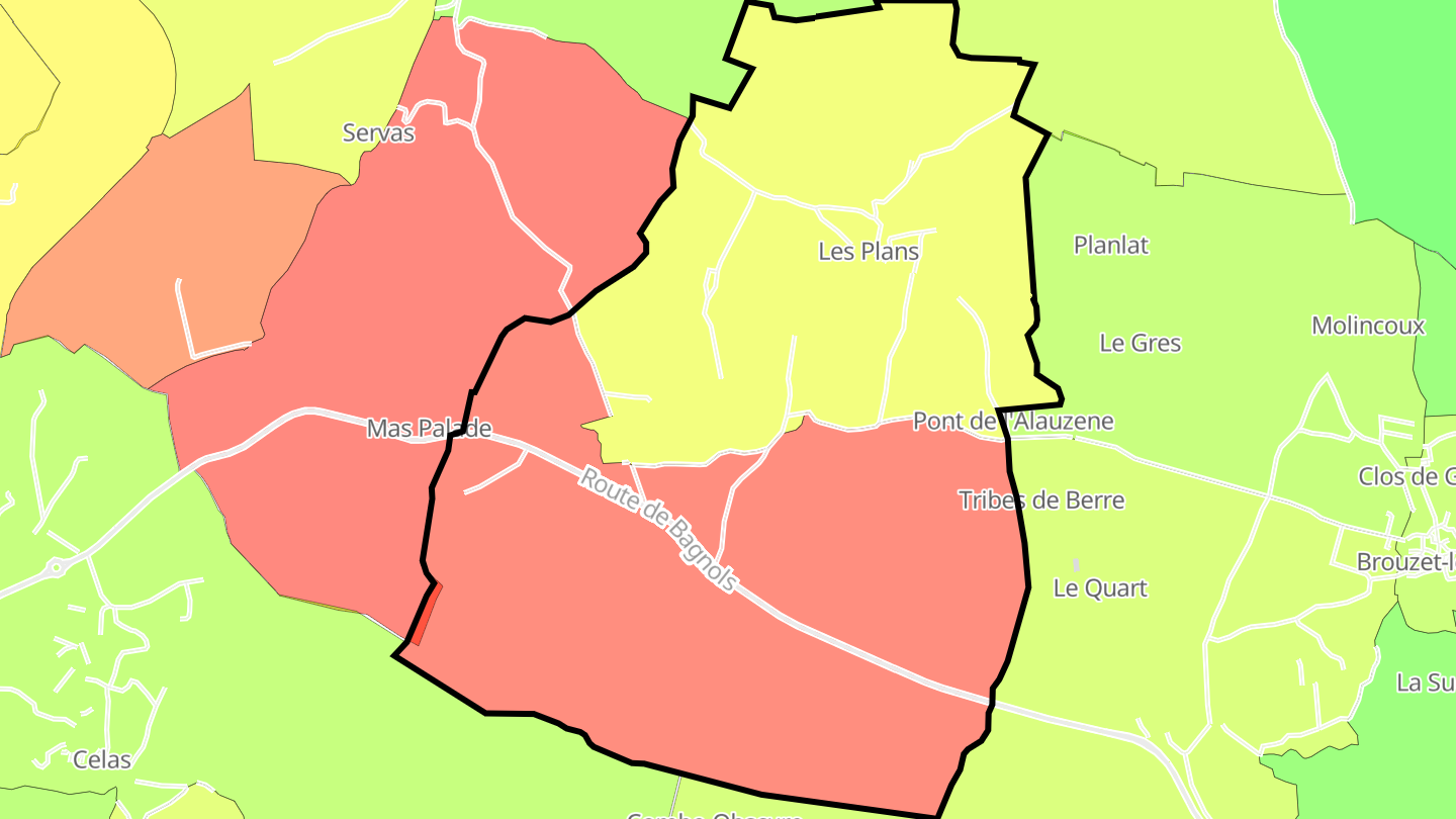 Carte des prix de l'immobilier Les Plans