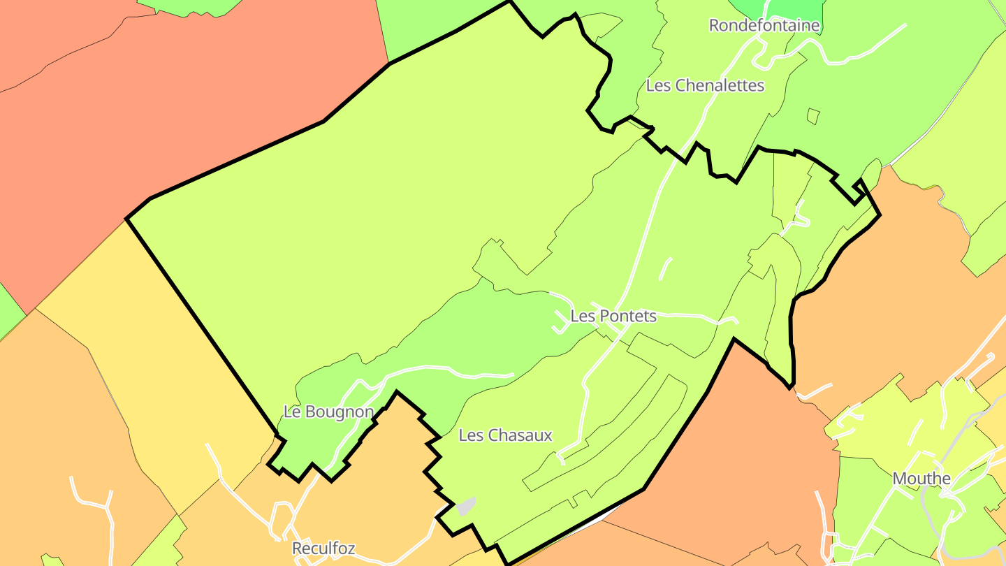Carte des prix de l'immobilier Les Pontets