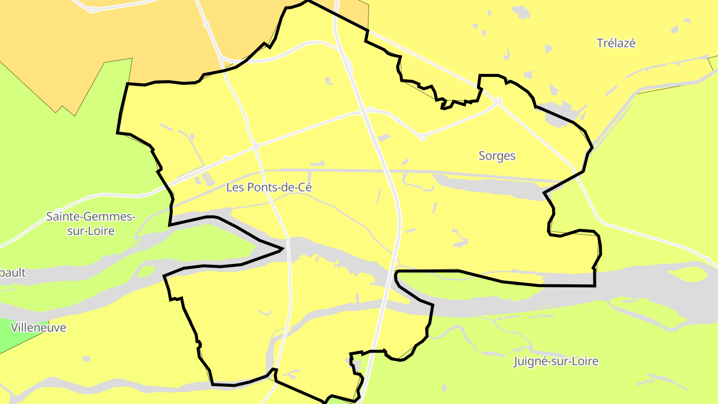 Carte des prix de l'immobilier Les Ponts-de-Cé
