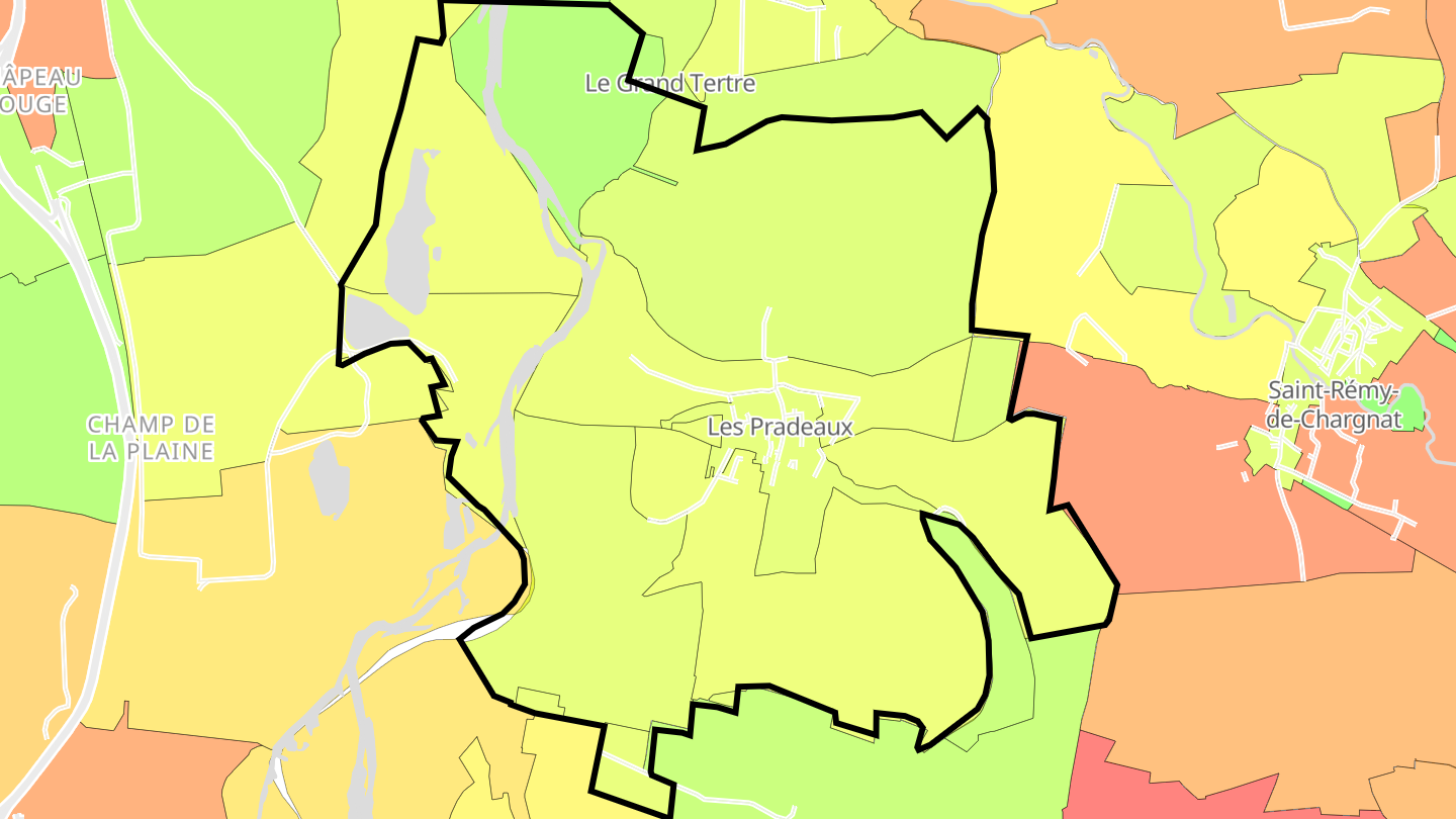Carte des prix de l'immobilier Les Pradeaux