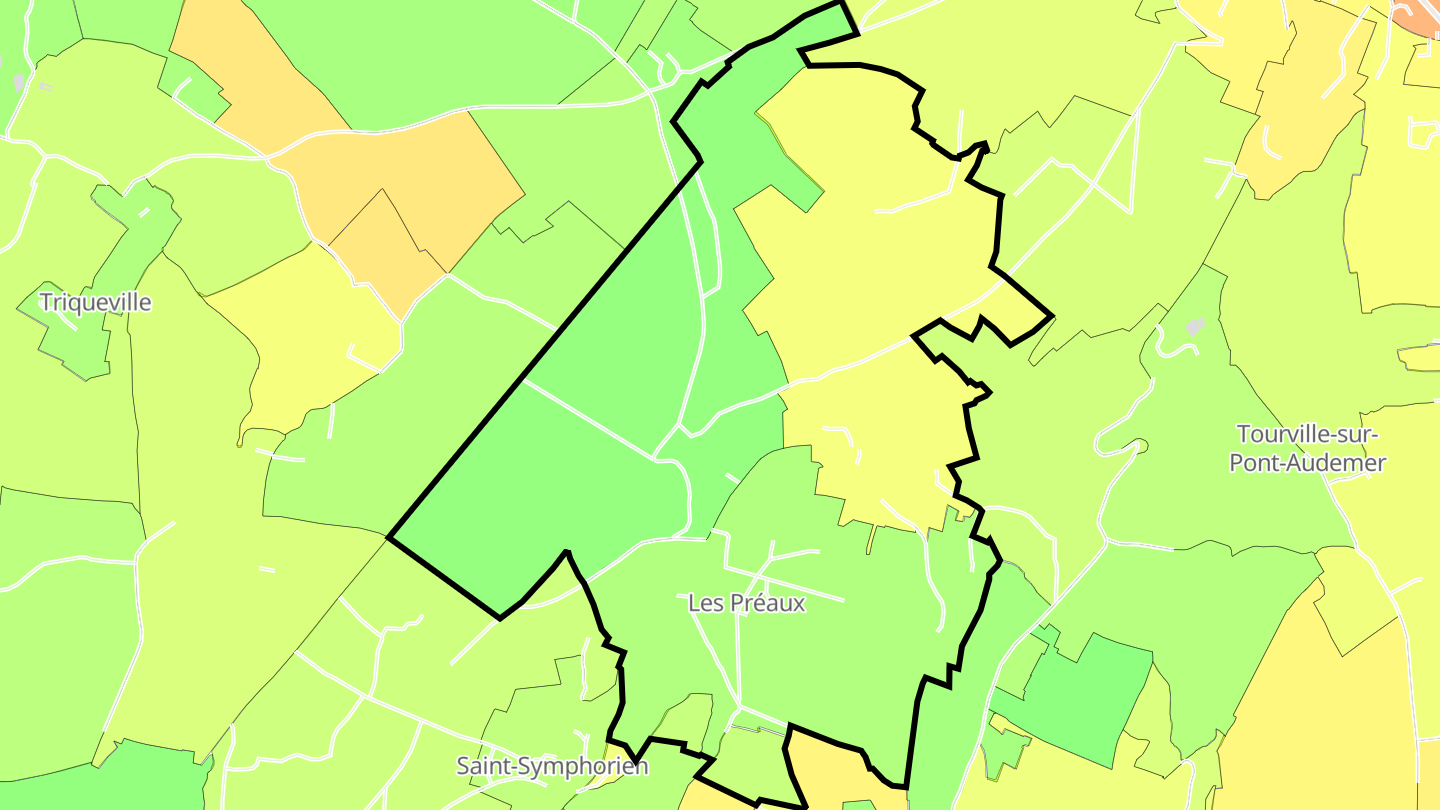 Carte des prix de l'immobilier Les Préaux