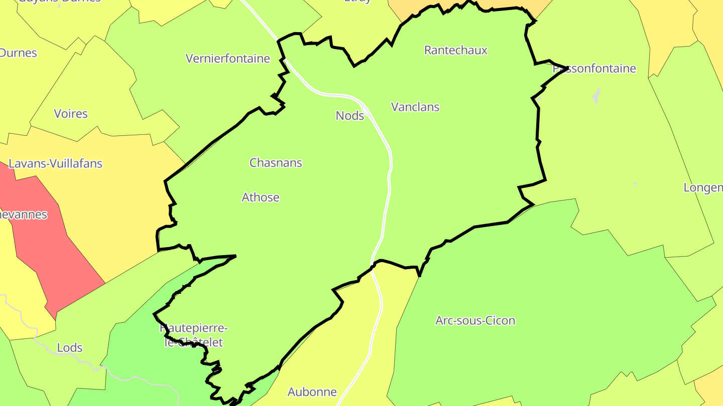 Carte des prix de l'immobilier Les Premiers Sapins