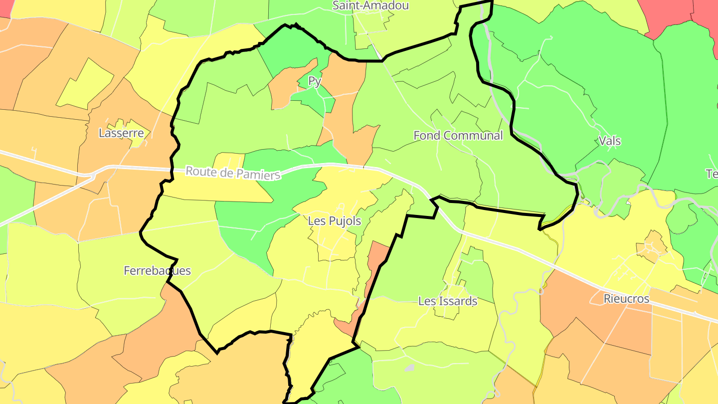 Carte des prix de l'immobilier Les Pujols