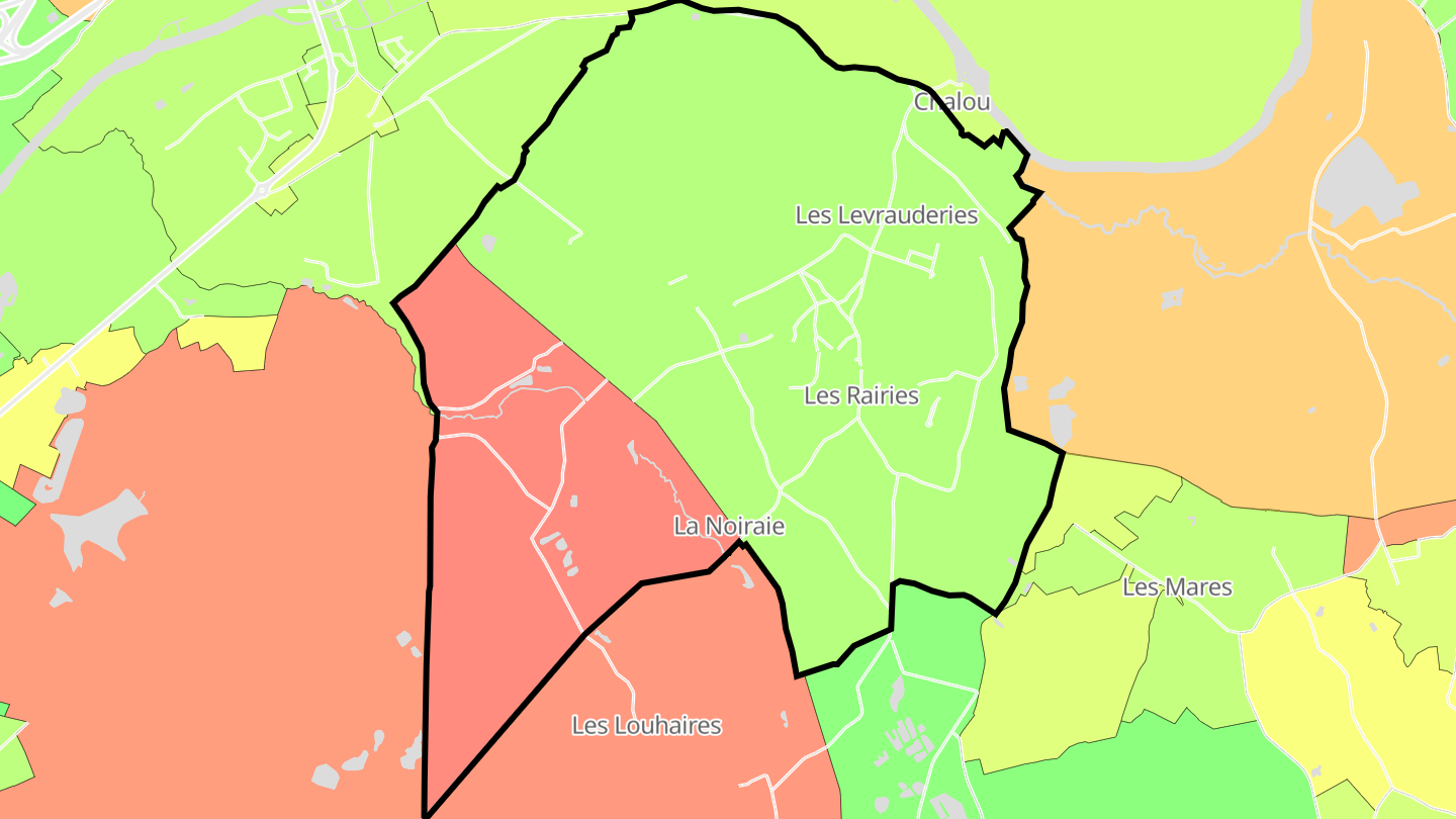 Carte des prix de l'immobilier Les Rairies
