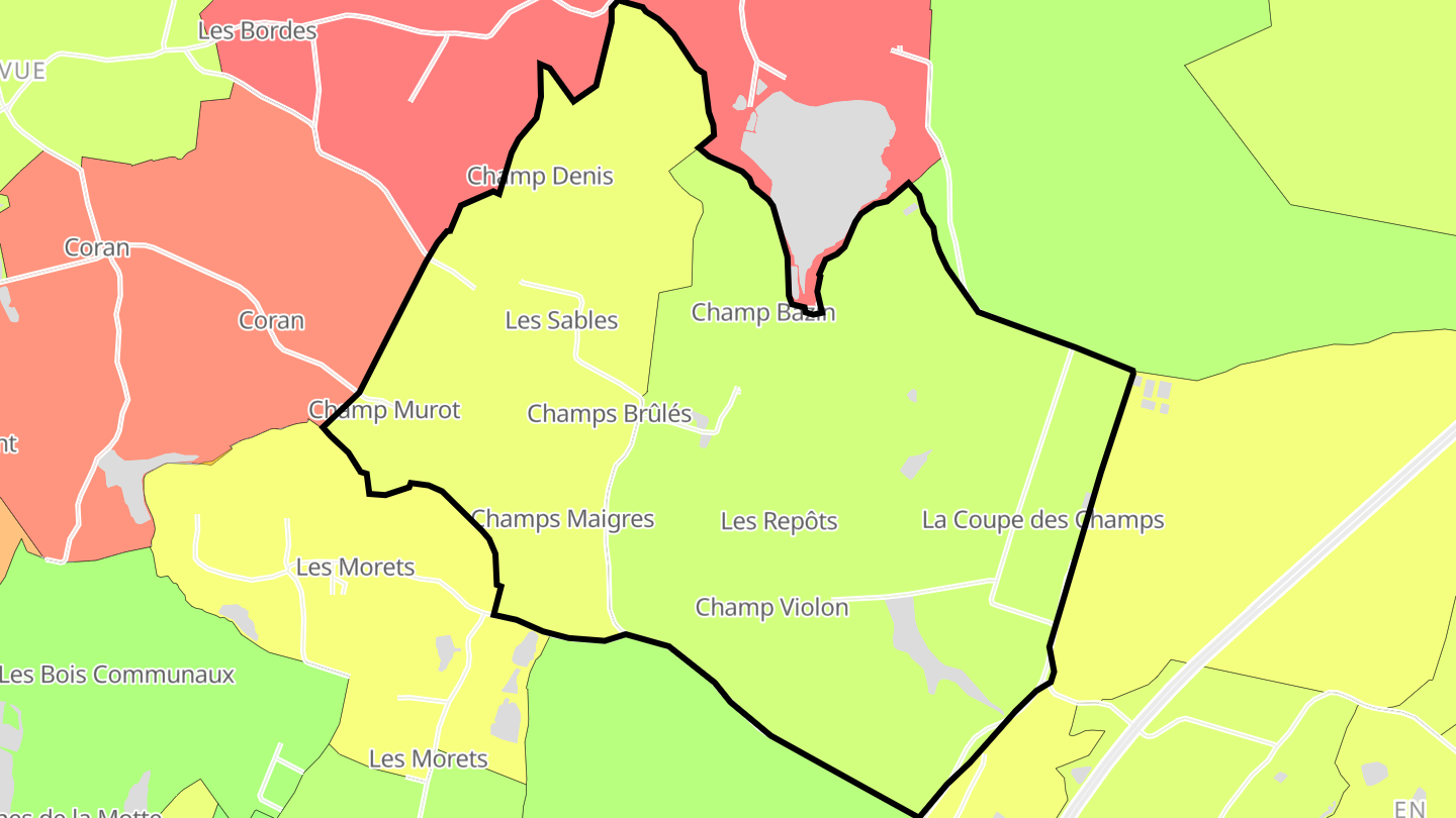 Carte des prix de l'immobilier Les Repôts