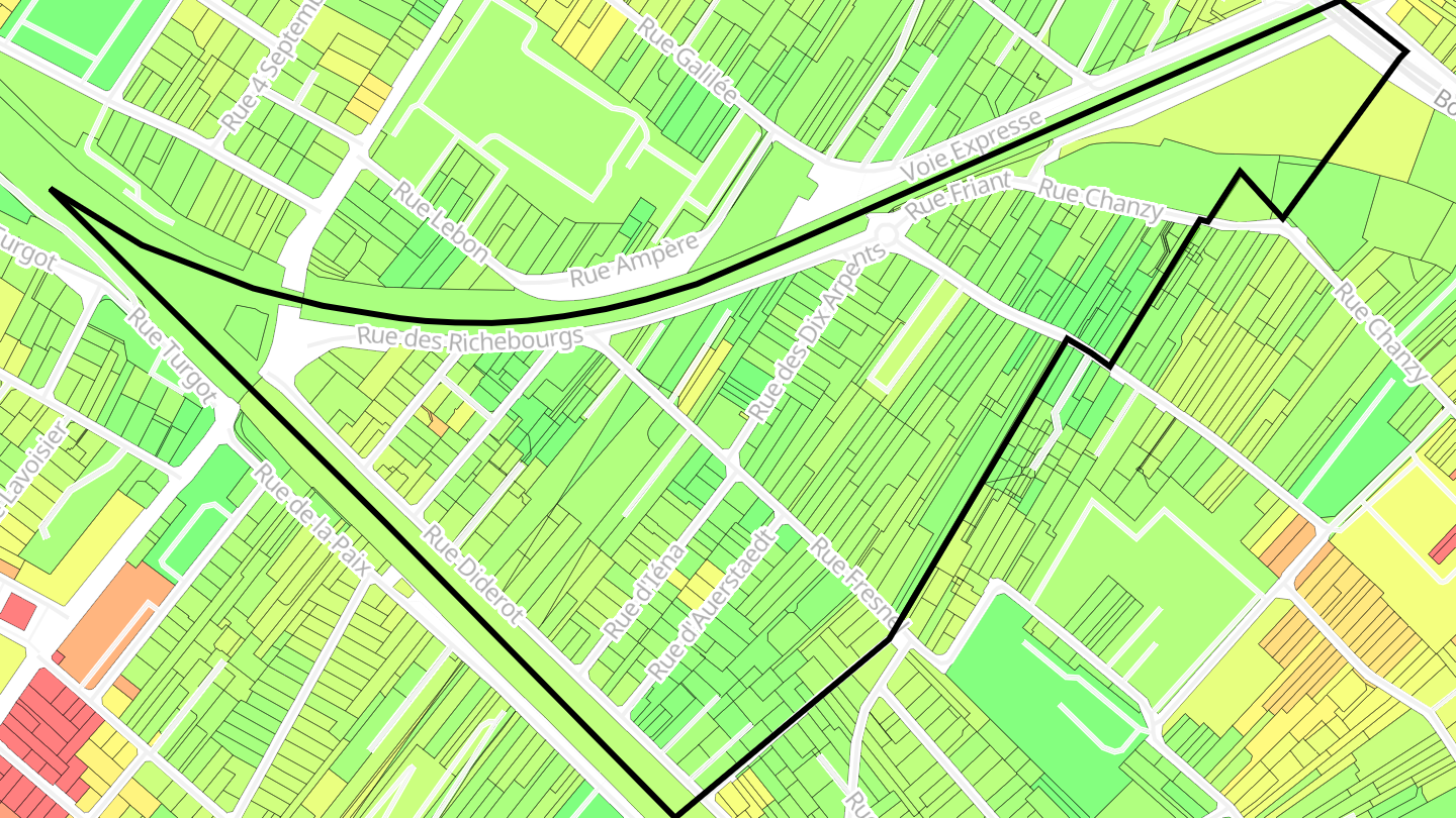 Carte des prix de l'immobilier Les Richebourgs