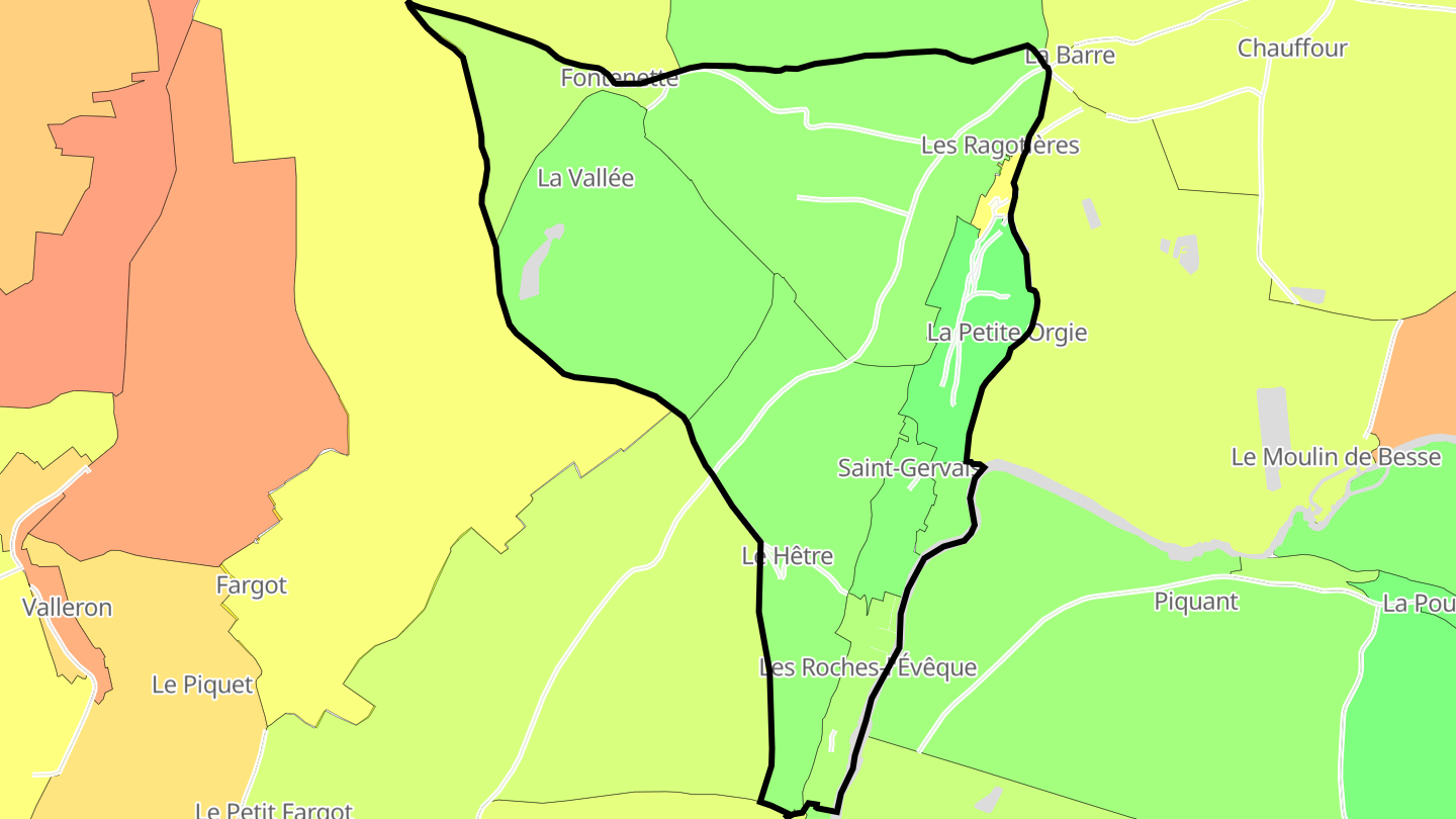 Carte des prix de l'immobilier Les Roches-l'Évêque