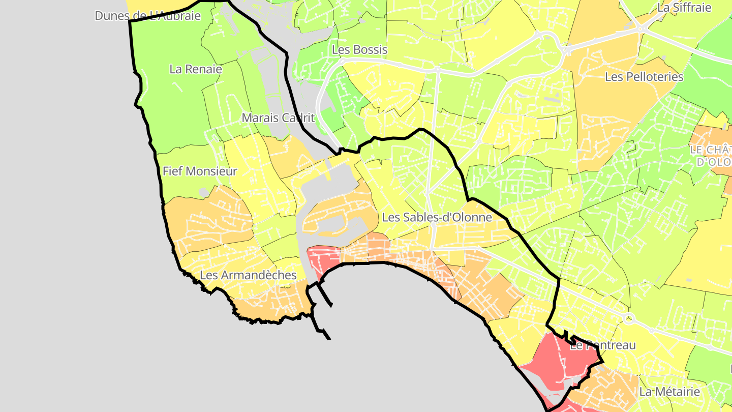 Carte des prix de l'immobilier Les Sables-d'Olonne