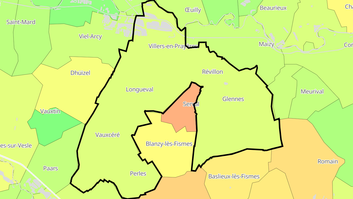 Carte des prix de l'immobilier Les Septvallons