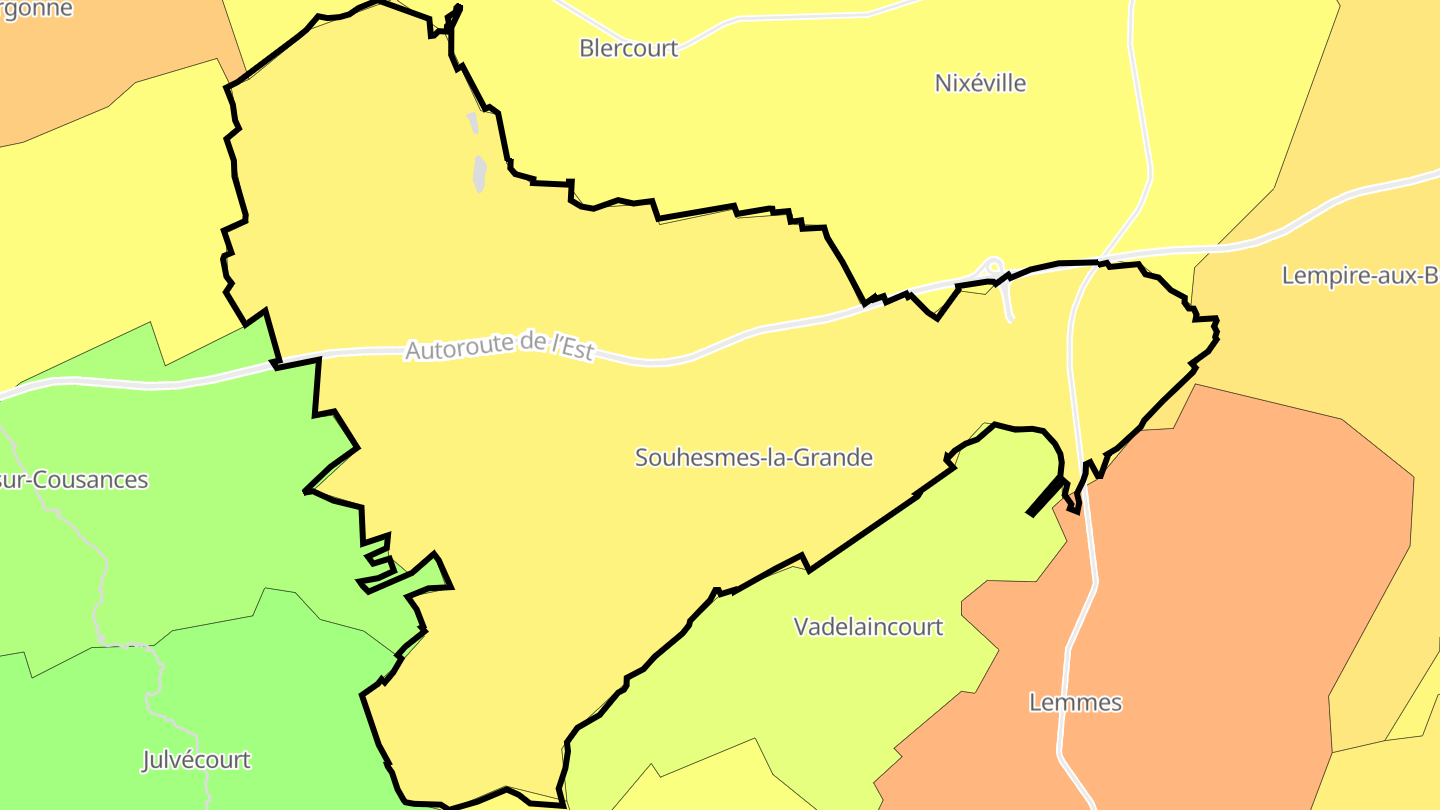 Carte des prix de l'immobilier Les Souhesmes-Rampont