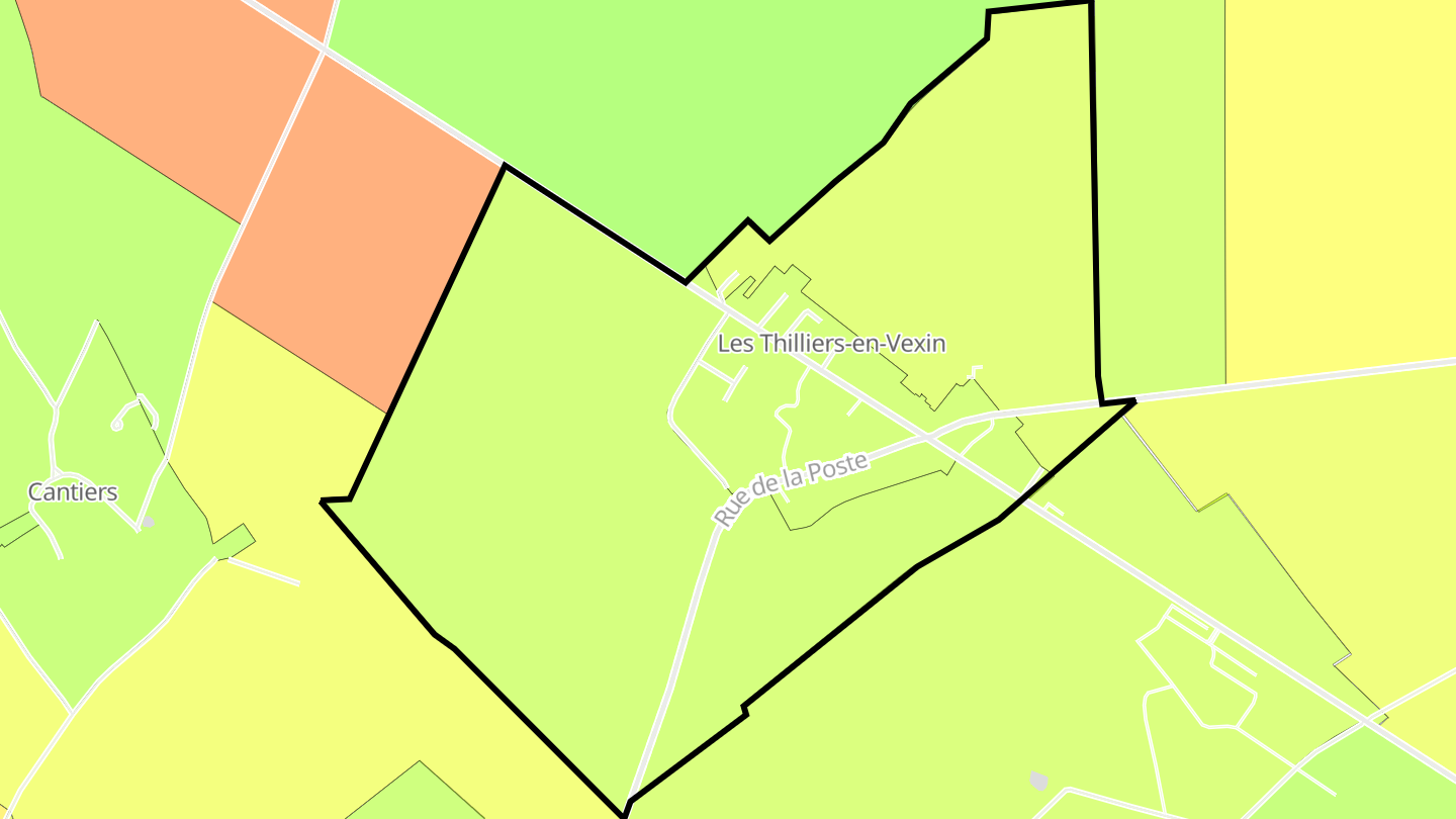 Carte des prix de l'immobilier Les Thilliers-en-Vexin
