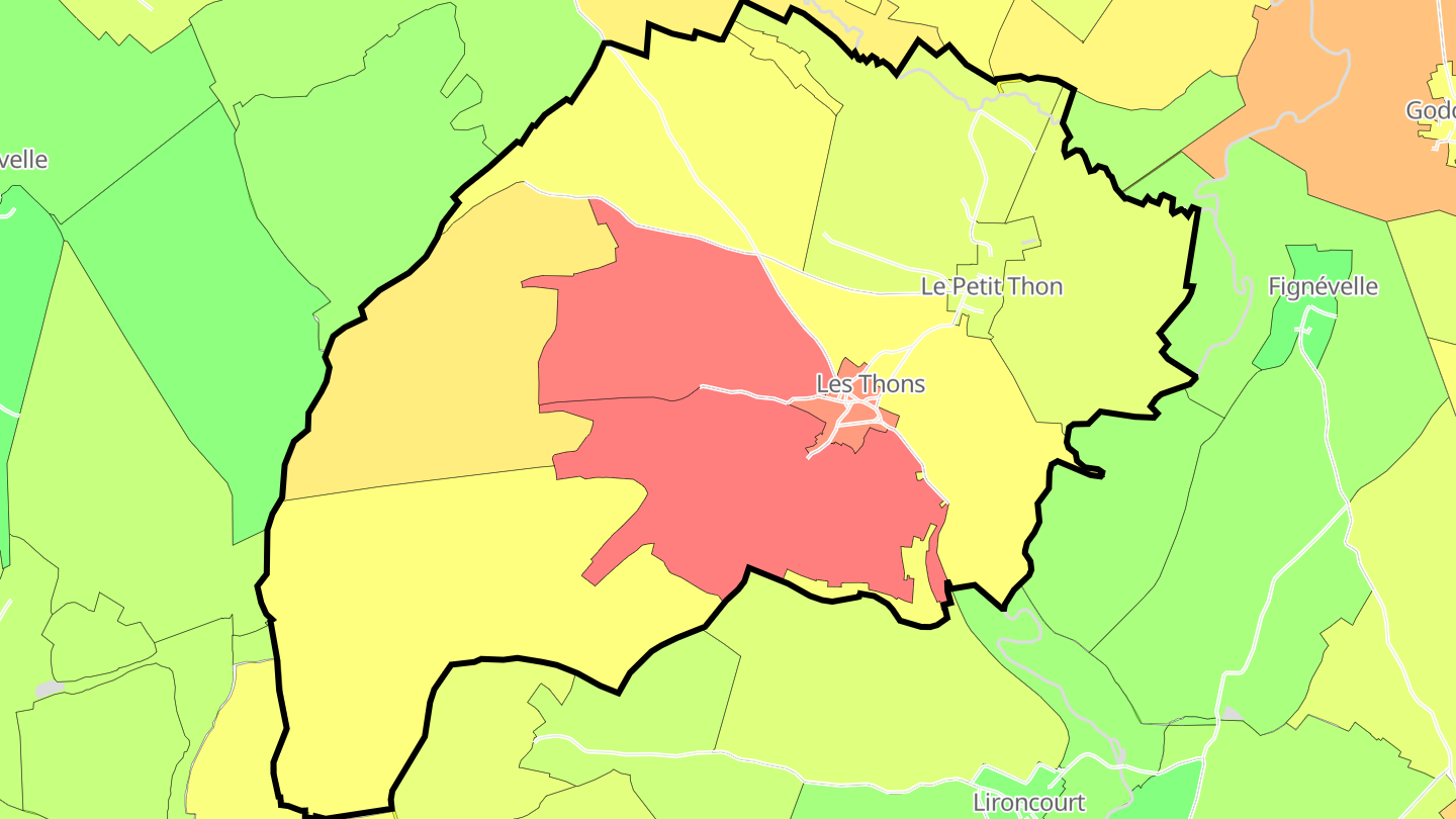Carte des prix de l'immobilier Les Thons