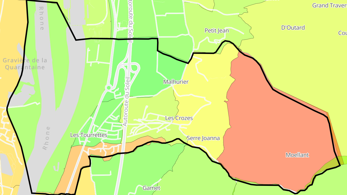 Carte des prix de l'immobilier Les Tourrettes