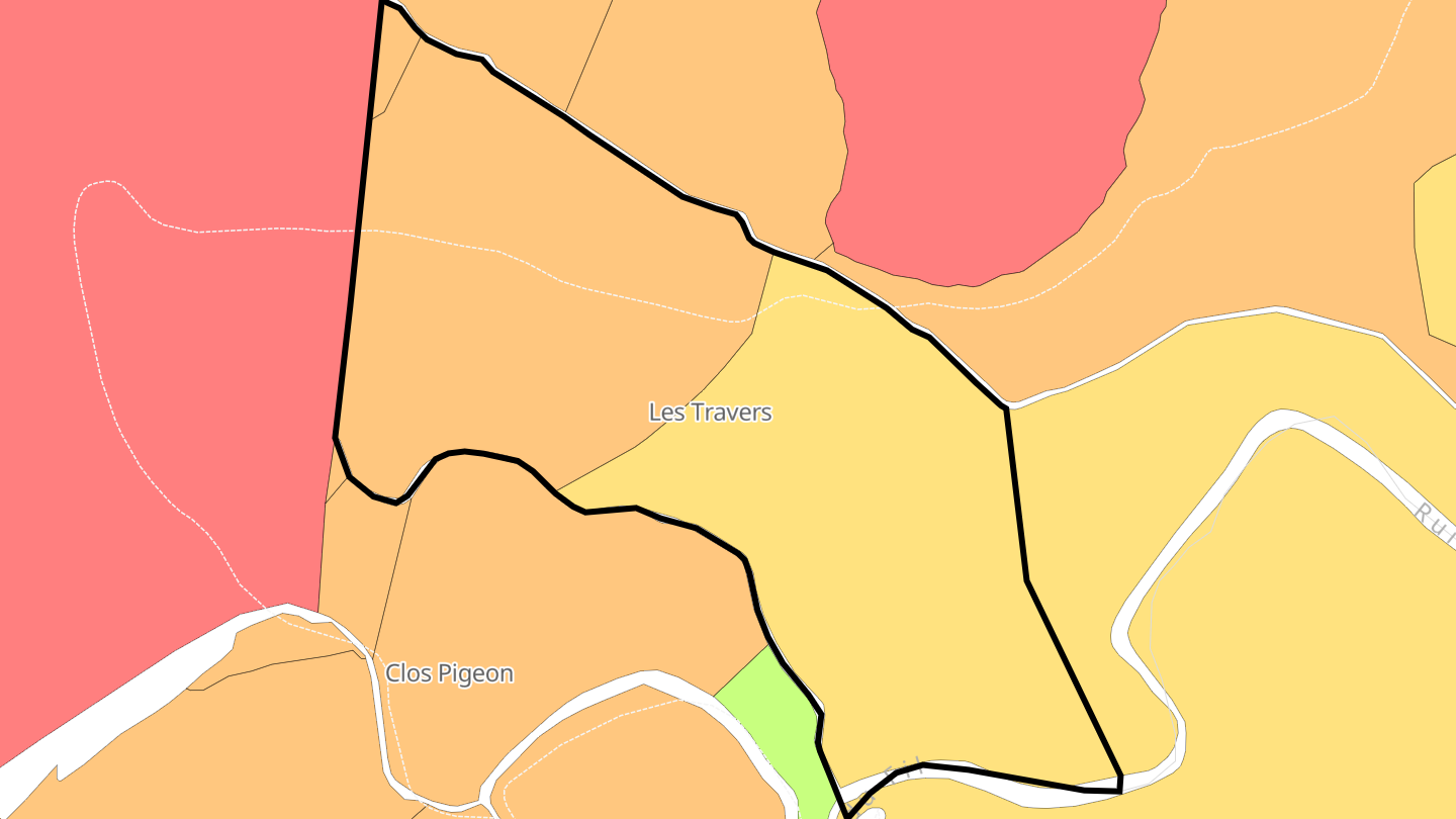 Carte des prix de l'immobilier Les Travers