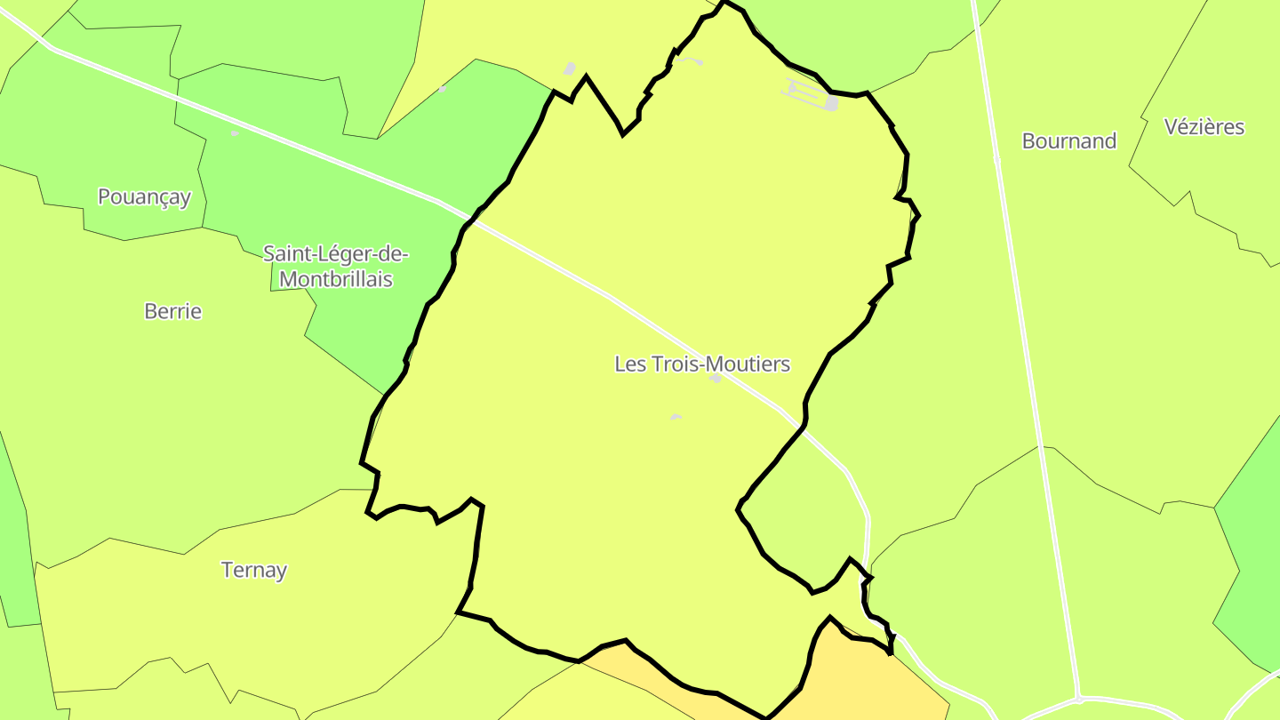 Carte des prix de l'immobilier Les Trois-Moutiers