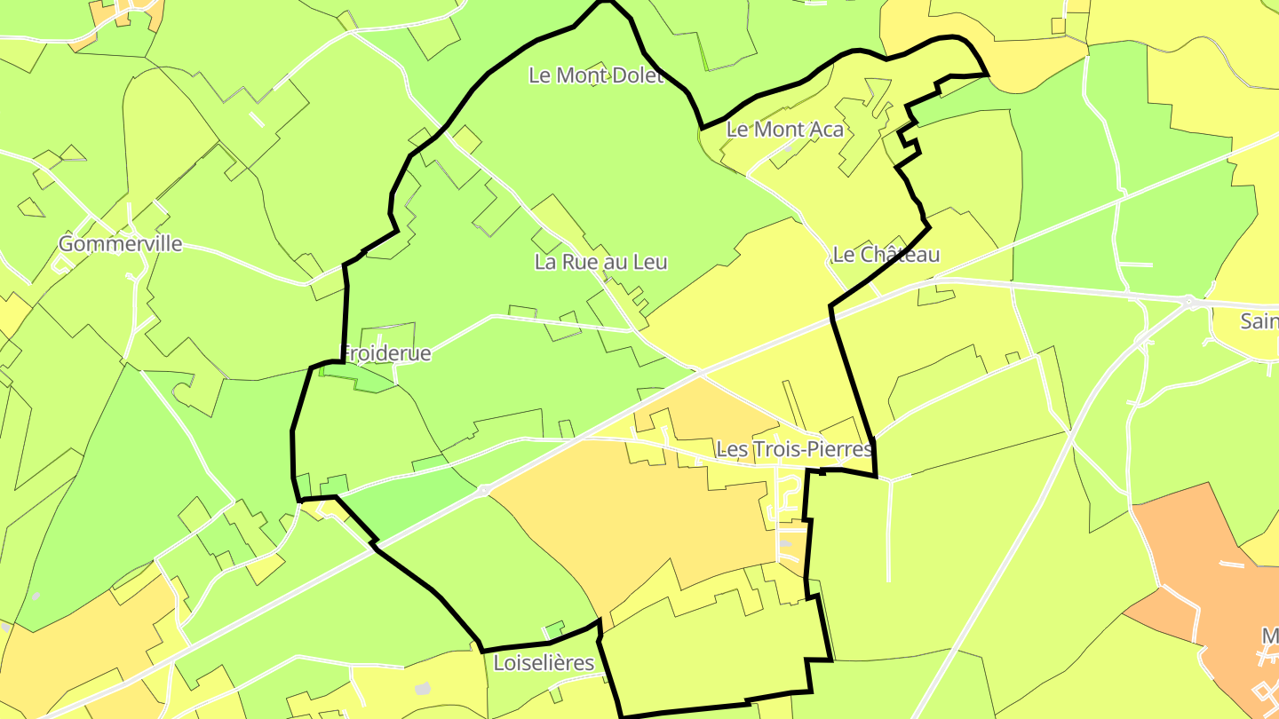 Carte des prix de l'immobilier Les Trois-Pierres