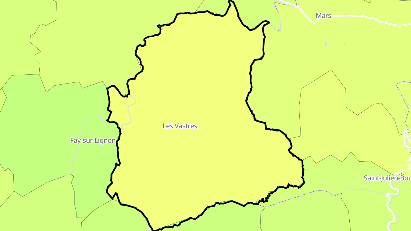 Carte des prix de l'immobilier Les Vastres