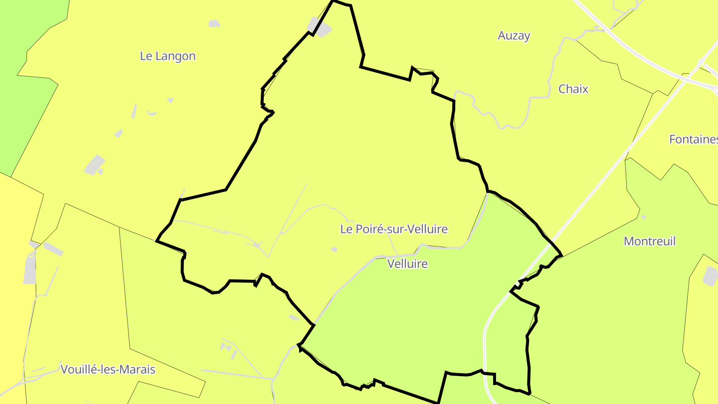 Carte des prix de l'immobilier Les Velluire-sur-Vendée