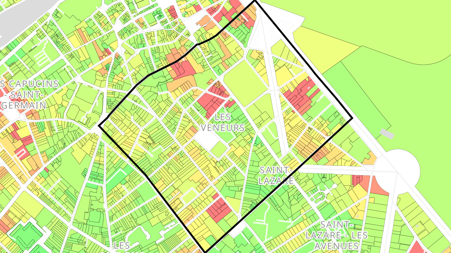 Carte des prix de l'immobilier Les Veneurs