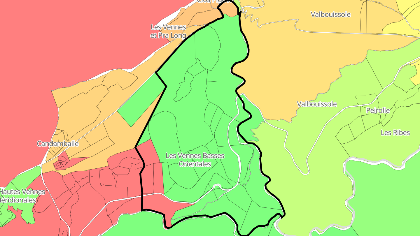 Carte des prix de l'immobilier Les Vennes Basses Orientales
