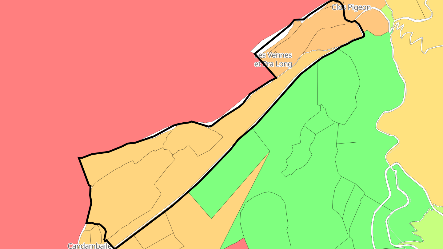 Carte des prix de l'immobilier Les Vennes et Pra Long