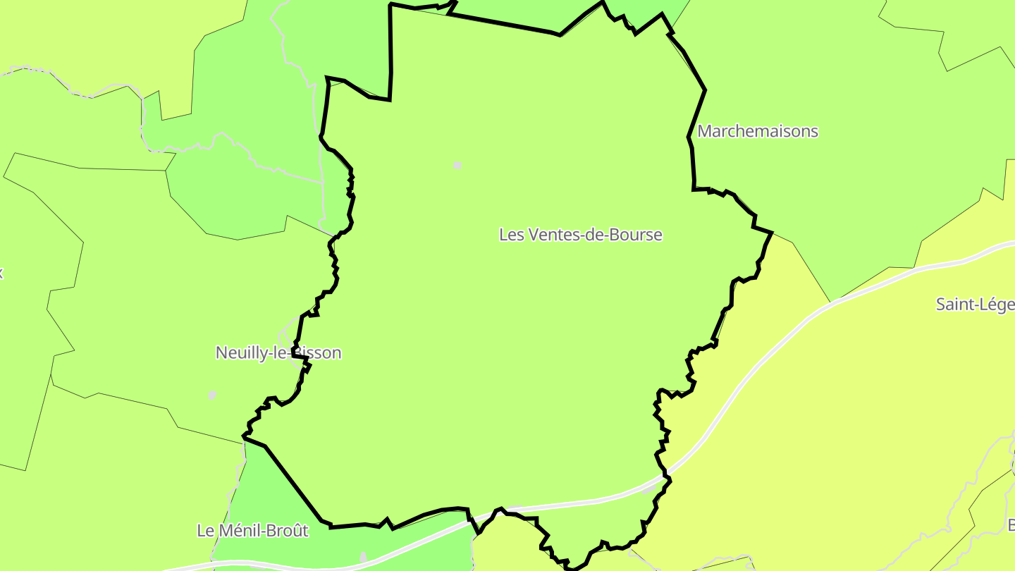 Carte des prix de l'immobilier Les Ventes-de-Bourse