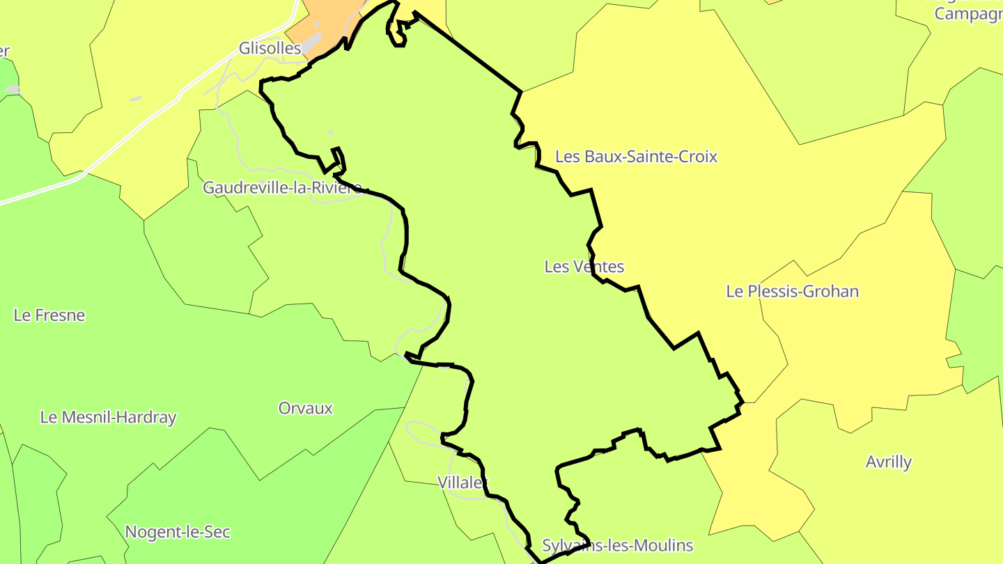 Carte des prix de l'immobilier Les Ventes