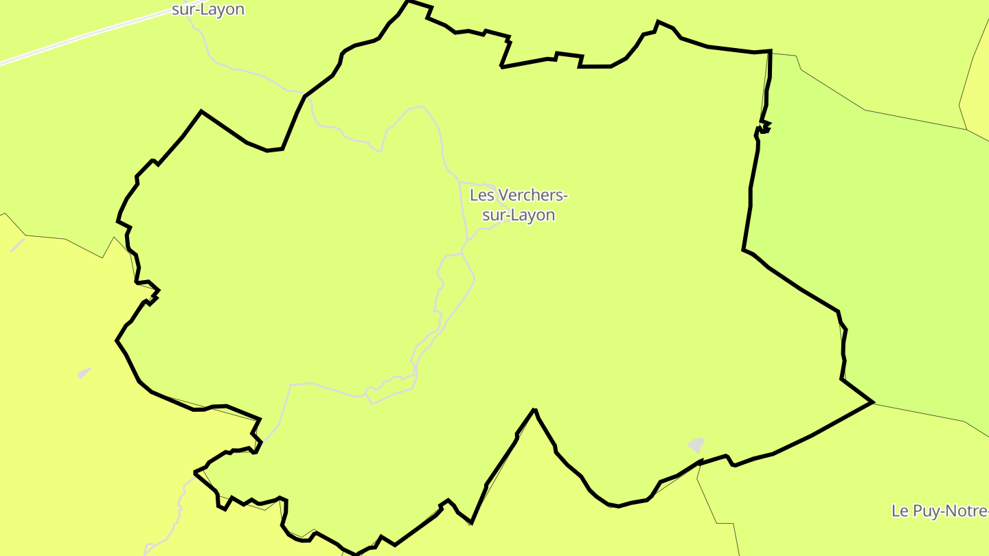 Carte des prix de l'immobilier Les Verchers-sur-Layon