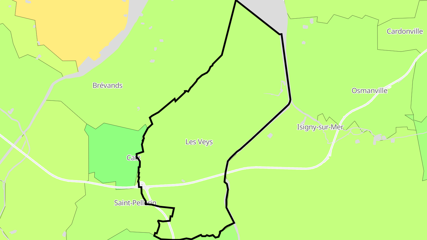 Carte des prix de l'immobilier Les Veys