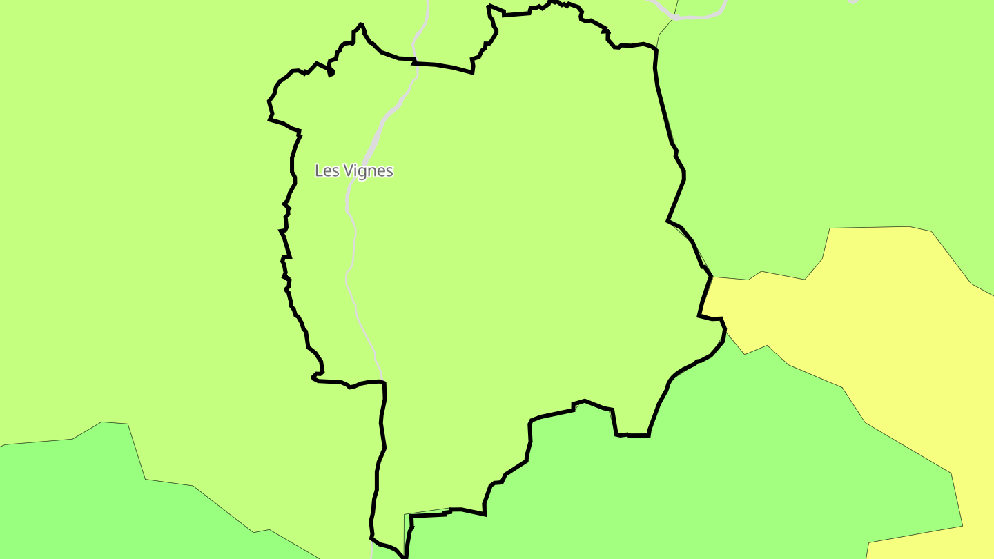 Carte des prix de l'immobilier Les Vignes