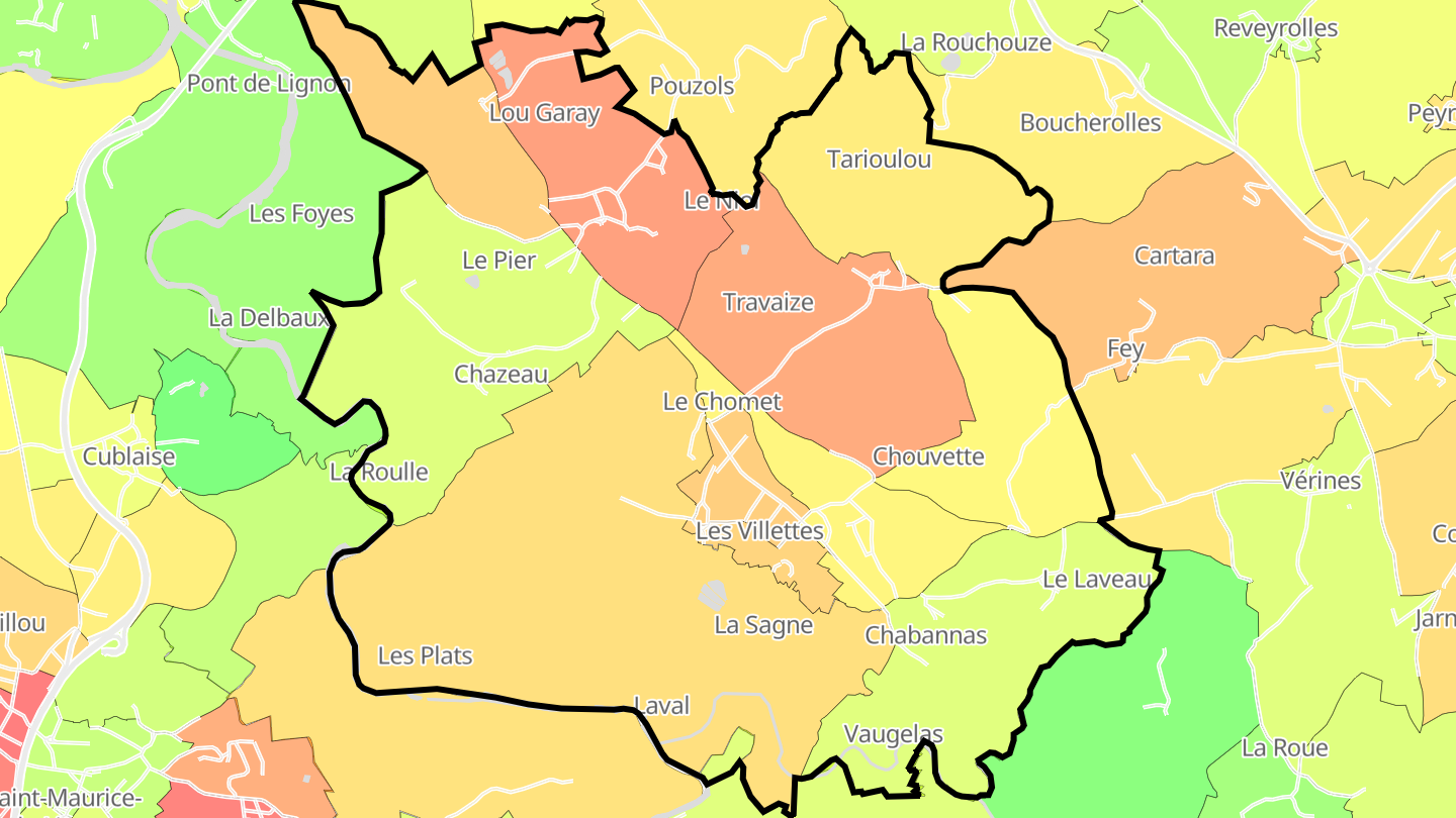 Carte des prix de l'immobilier Les Villettes